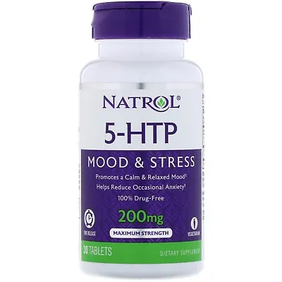Natrol 5-HTP 200mg Time Release 30 Tablets 2 PACK • $9.99
