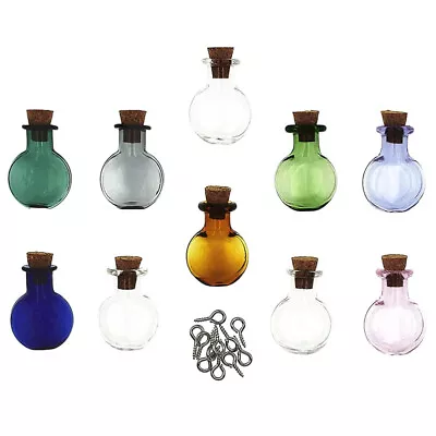  10 Pcs Clear Glass Bottles With Caps Laboratory Small Sealed • £9.99