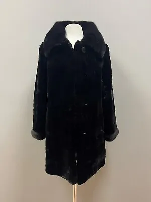 Gorgeous Black Sheared Mink With  Patchwork Pattern Size 8 Showroom Sample#2337 • $490