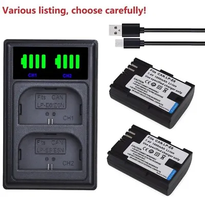 Battery Or LCD USB Charger For Canon LP-E6 LP-E6N EOS 5D Mark III EOS 5D Mark IV • £13.38