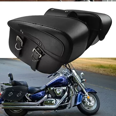 2PCS Universal Motorcycle Side Saddle Bags Luggage Box Tool Pouch Saddlebags • $129.99