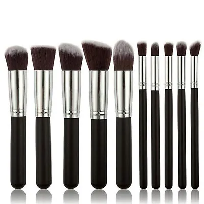 10 Pcs Kabuki Make Up Brushes Eye Shadow Blusher Face Powder Makeup Brush UK • £3.69