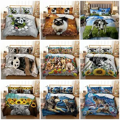 Wild Wolfs Cow Duvet Quilt Cover Bedding Set Pillowcases Single Double King Size • £26.39