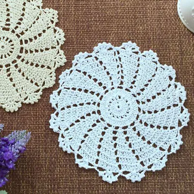 4Pcs/Lot White Vintage Hand Crochet Lace Doily Round Table Mat Flower Doilies 7  • $7.19