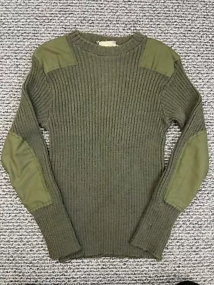 Vintage Brigade Quartermasters Sweater Men’s 44 Green Padded Military Wool Pully • $15.96