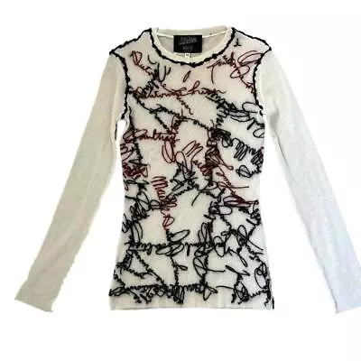 RARE Jean Paul Gaultier Vintage 90s  Mesh Embroidery Blouse  • $350