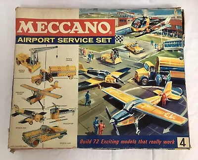 £44.99 • Buy Old Vintage 1960s Meccano Airport Service Set Number 4 Boxed With Instructions