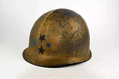 WWII WW2 US Military Helmet Swivel Bale Rear Seam  Red Inside  Stars Stripes • $122.18