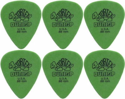 $5.90 • Buy 6 X Jim Dunlop Tortex Standard .88MM Gauge Guitar Picks 418R Green