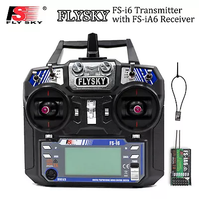 Flysky FS-i6 2.4G 6CH Radio System Transmitter FS-iA6 Receiver For RC Plane J3E1 • $52.98