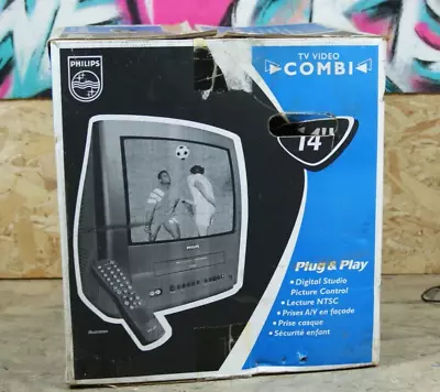 Philips No14pv112 Retro Vintage Gaming Crt Tv *boxed Vhs Faulty* • £29.99