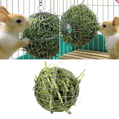 £2.80 • Buy 1pc Stainless Steel Rabbit Feeder Ball Animal Bunny Hay Grass Shelf Rack ToyR_UL