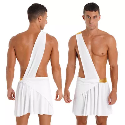 £19.64 • Buy Men's Grecian Toga Roman Spartan Warrior Knight Cosplay Carnival Party Costumes