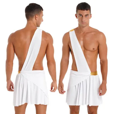 £8.39 • Buy Mens Halloween Grecian Toga Roman Spartan Warrior Knight Cosplay Costume Outfits