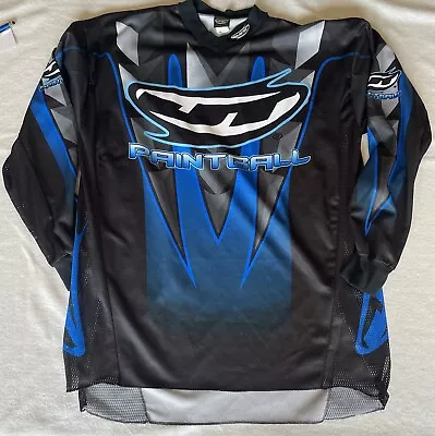 Vintage JT Racing Paintball Shirt Mens Extra Large Black Blue Jersey Long Sleeve • $40