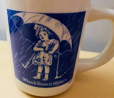 Vintage Coffee Cup Morton Salt Girl  When It Rains It Pours  1914 Logo Mug • $15