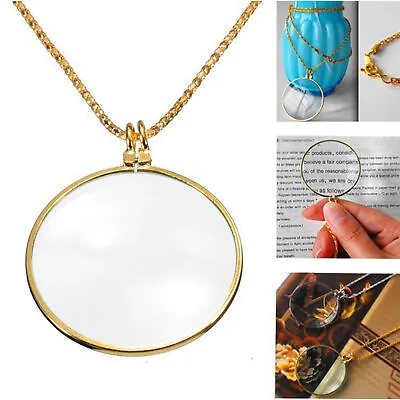 Magnifying Glass Necklace 5x Monocle Magnifier With Long Zinc Alloy Chain • $7.91