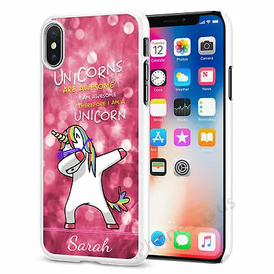 Unicorn Dab Pesonalised Customised Any Name Phone Case Cover For Top Mobiles 060 • £5.99