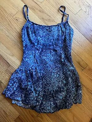 Vintage Cole California Womens Swimsuit Size 12 Swim Dress One Piece Skirt Blue • $26.46