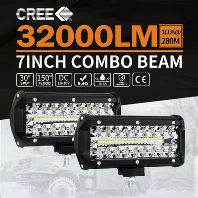 2X 7inch CREE LED Work Light Bar Spot Flood Work Driving Lights OffRoad 4WD AU • $23.99