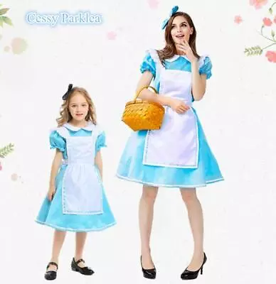 U-E4-1  Alice In Wonderland Beauty & The Beast Belle Blue Maid Book Week Costume • $25.50