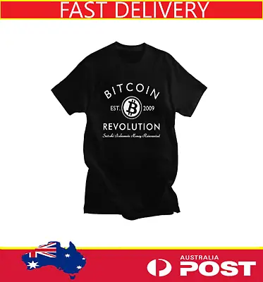 Black Bitcoin Revolution Crypto T- Shirt Size L FREE POSTAGE • $24.99