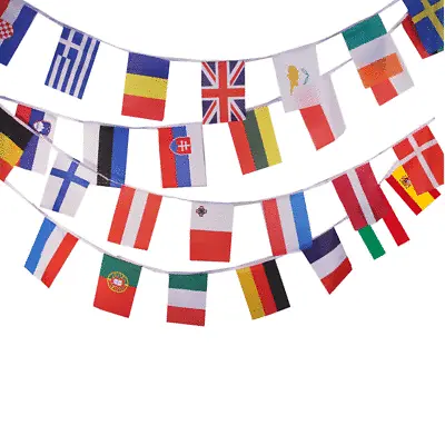 £11.95 • Buy Eurovision Party 28 Flag European Nations Bunting EU Fabric Premium Quality 8.6m