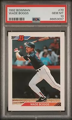 1992 Bowman #70 Wade Boggs Red Sox Hof Psa 10 B3896846-097 • $27.99