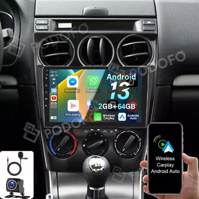 64GB Android 13 Car Carplay Radio GPS Navi Head Unit For Mazda 6 GG GY 2004-2015 • $179.99