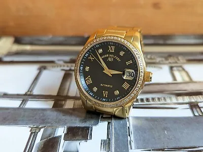 £999.99 • Buy Andre Belfort AB-8210 Automatic Diamond Set Black Dial Bracelet Watch Working