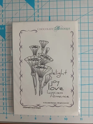 £4.50 • Buy Chocolate Baroque Rubber Stamps A6 Floral Delight