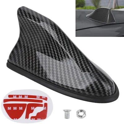 Fin Roof Car Trim Antenna Carbon Fiber Shark Radio FM/AM Antena Cover Waterproof • $6.99