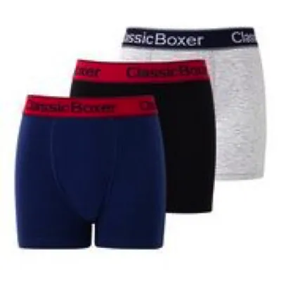 Men's Classic 3 Pair Pack Cotton & What Not Hipster Boxer Shorts Trunks • £7.50
