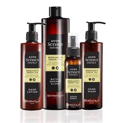 Avon Senses Bergamot & Green Tea Set Hand Wash+Lotion Room Spray & Bath Elixir • £17.75