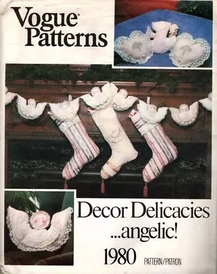 Vogue Patterns 1980 Christmas Decor Delicacies..angelic ! Stockings + More • $4.99