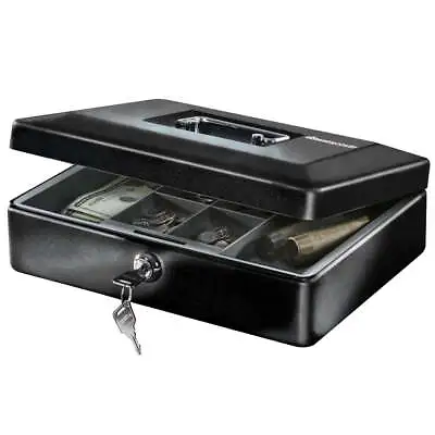 Medium Steel Cash Box With Key 0.21 Cu. Ft. SentrySafe Lock Boxes CB-12 Black • $22.50