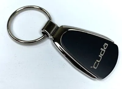 Black Key Chain Fob W/ Cuda Emblem / Logo (Licensed MOPAR Plymouth Barracuda) • $13.95