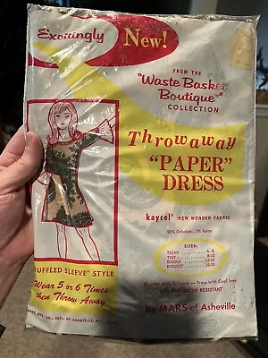 NOS Vintage Mars Of Asheville Paisley Paper Dress In Original Package • $35