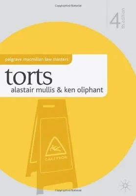 Torts (Palgrave Macmillan Law Masters)Alastair Mullis Ken Olip • £3.39