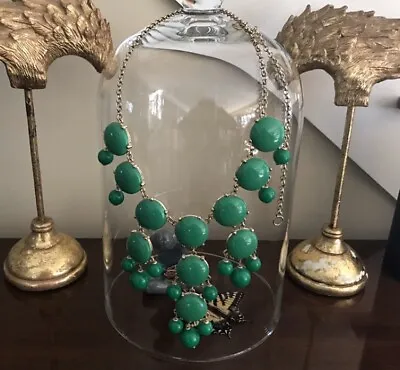 Authentic J Crew Bubble Necklace Bib Statement Green • $20