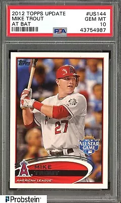 2012 Topps Update #US144 Mike Trout At Bat Angels RC Rookie PSA 10 GEM MINT • $0.99