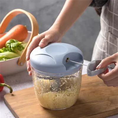 Hand Vegetable Chopper Manual Stainless Steel Food Slicer Onion Kitchen Tool UK • £8.46