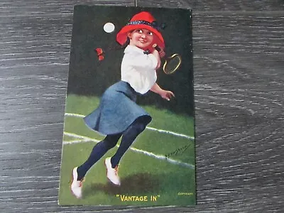 Vantage In E P Kinsella Child Playing Tennis Early 1900's Pre Ww1 Postcard • £6.99