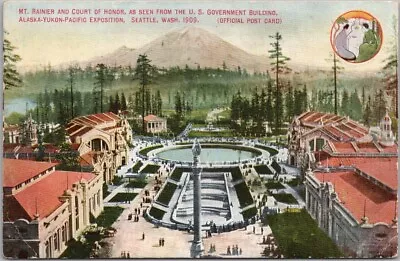 1909 AYPE EXPO  Postcard  Mt. Rainier And Court Of Honor  W/ Seattle WA Cancel • $5.88
