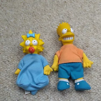 Vintage Simpsons Dolls Lot 1990 Bart And Maggie Vinyl Head Burger King Plush • $14.99