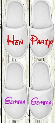 £1.99 • Buy Slippers Disney Style Spa Personalised Novelty Bridal Party Closed Toe Wedding