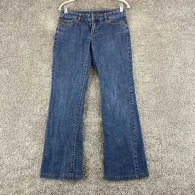 Michael Kors Bootcut Jeans Women's Size 4 Blue Low Rise Dark Wash Rhinestone • $18.95