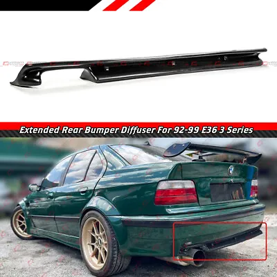 For 92-99 Bmw E36 3 Series M3 Style Unpainted Black Add-on Rear Bumper Diffuser • $68.99