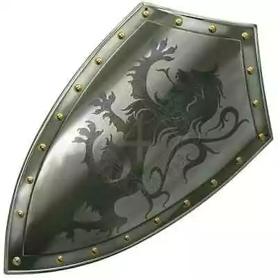 18GA Steel Medieval Armor Shield Knight Templar Shield Replica X-Mass Gift Item • $105.91