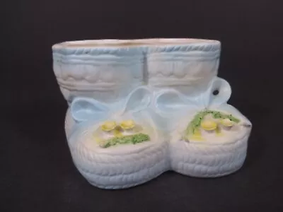 Vintage VELPO #4291-B Baby Boy Bootie Nursery Planter Ceramic Hand-Painted • $14.97